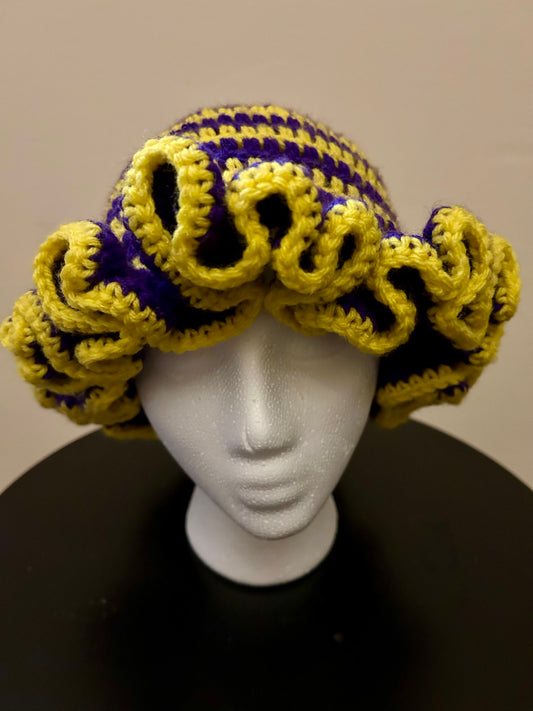 Striped Ruffle Hat
